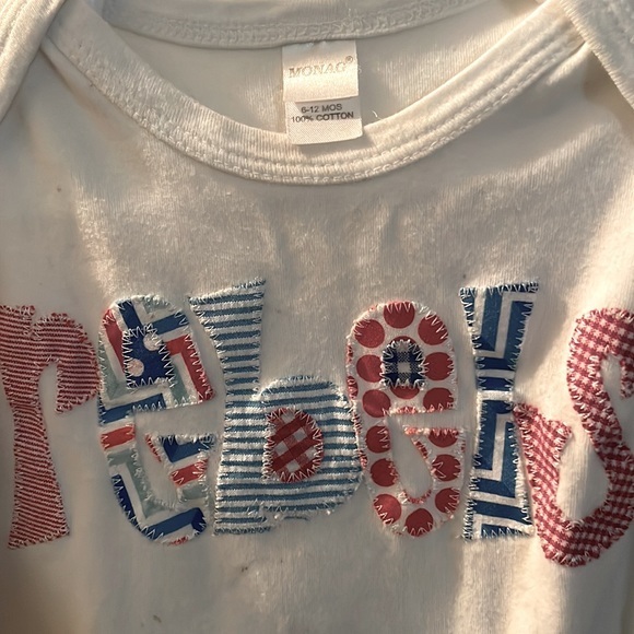 Ole Miss‎ Rebels appliqué onesie 6-12 months EUC - Picture 2 of 3